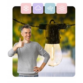 Girlanda Solarna Ogrodowa Świetlny 5M x 10 LED WODOSZCZELNA Z ŻARÓWKAMI