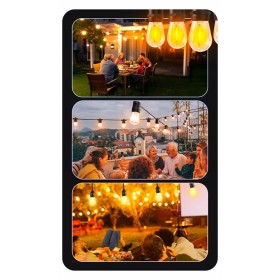 Girlanda Solarna Ogrodowa Świetlny 5M x 10 LED WODOSZCZELNA Z ŻARÓWKAMI