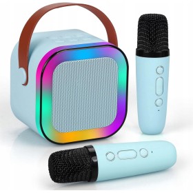 Mini Zestaw Do Karaoke 2szt Mikrofony + Głośnik Bezprzewodowy z Bluetooth
