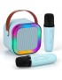 Mini Zestaw Do Karaoke 2szt Mikrofony + Głośnik Bezprzewodowy z Bluetooth