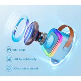 Mini Zestaw Do Karaoke 2szt Mikrofony + Głośnik Bezprzewodowy z Bluetooth