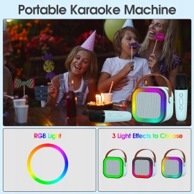 Mini Zestaw Do Karaoke 2szt Mikrofony + Głośnik Bezprzewodowy z Bluetooth