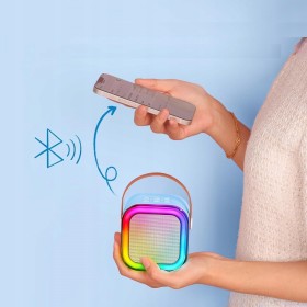 Mini Zestaw Do Karaoke 2szt Mikrofony + Głośnik Bezprzewodowy z Bluetooth