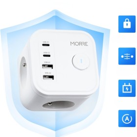 Przedłużacz 7w1 3xAC 2xUSB 2xUSB-C 20W ON/OFF szybka ładowarka listwa 1.5m