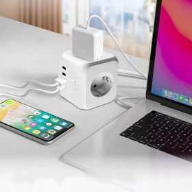 Przedłużacz 7w1 3xAC 2xUSB 2xUSB-C 20W ON/OFF szybka ładowarka listwa 1.5m