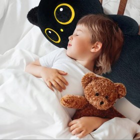 MASKOTKA PLUSZAK PODUSZKA KOT CZARNY DŁUGI 70 cm