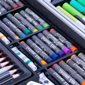 Zestaw Artystyczny Plastyczny Do Malowania Kredki Walizka 144el Dla Dzieci