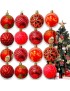 BOMBKI CHOINKOWE ZESTAW 16szt Czerwone ŚWIĘTA pięknie wykonane nietłukące