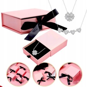 NASZYJNIK SERCE PREZENT DLA KOBIETY WALENTYNKI ZESTAW PUDEŁKO NA BIŻUTERIĘ
