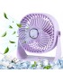 Mini wentylator na biurko mały WIATRAK stołowy BEZPRZEWODOWY FIOLETOWY