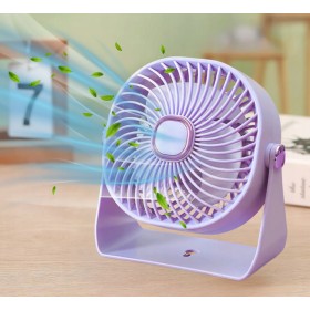 Mini wentylator na biurko mały WIATRAK stołowy BEZPRZEWODOWY FIOLETOWY