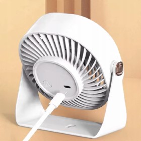 Mini wentylator na biurko mały WIATRAK stołowy BEZPRZEWODOWY FIOLETOWY