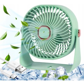 Mini wentylator na biurko mały WIATRAK stołowy BEZPRZEWODOWY ZIELONY