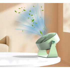 Mini wentylator na biurko mały WIATRAK stołowy BEZPRZEWODOWY ZIELONY