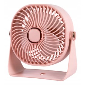 Mini wentylator biurkowy mały WIATRAK stołowy BEZPRZEWODOWY DO DOMU RÓŻOWY