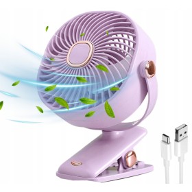 Wentylator biurkowy Mały wiatrak bezprzewodowy stojący + klips 1200mAh USB