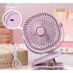 Wentylator biurkowy Mały wiatrak bezprzewodowy stojący + klips 1200mAh USB