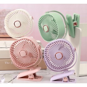 Wentylator biurkowy Mały wiatrak bezprzewodowy stojący + klips 1200mAh USB