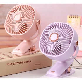 Wentylator biurkowy wiatrak bezprzewodowy stojący + klips 1200mAh USB biały