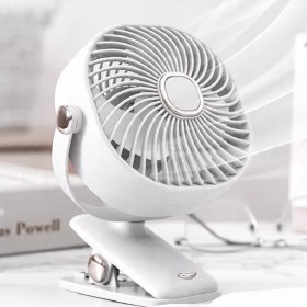 Wentylator biurkowy Mały wiatrak bezprzewodowy stojący + klips 1200mAh USB