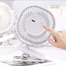 Wentylator biurkowy Mały wiatrak bezprzewodowy stojący + klips 1200mAh USB