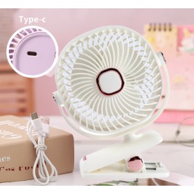 Wentylator biurkowy Mały wiatrak bezprzewodowy stojący + klips 1200mAh USB