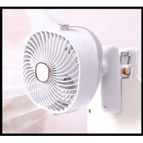 Wentylator biurkowy Mały wiatrak bezprzewodowy stojący + klips 1200mAh USB