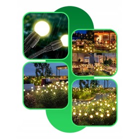 2 x LAMPA SOLARNA KULKI 10 LED WBIJANA LAMPKI 65CM CZUJNIK KULECZKI OZDOBNE