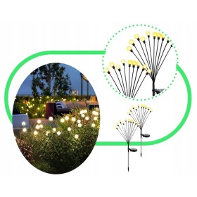 2 x LAMPA SOLARNA KULKI 10 LED WBIJANA LAMPKI 65CM CZUJNIK KULECZKI OZDOBNE