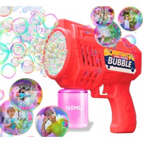 ZESTAW Duży PISTOLET NA BAŃKI 40 OTWORÓW MASZYNA DO BANIEK MYDLANYCH + PŁYN