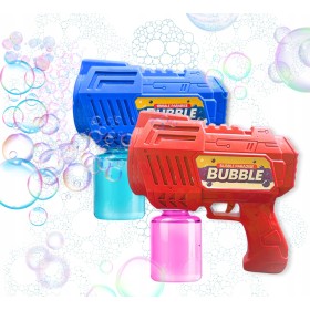 ZESTAW Duży PISTOLET NA BAŃKI 40 OTWORÓW MASZYNA DO BANIEK MYDLANYCH + PŁYN