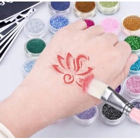 DUŻY ZESTAW DO ROBIENIA TATUAŻY SZABLONY TATUAŻE BROKAT ZMYWALNE PREZENT XL