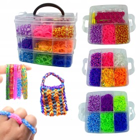 Zestaw do robienia bransoletek z gumek gumki KUFEREK div dla dziewczynki