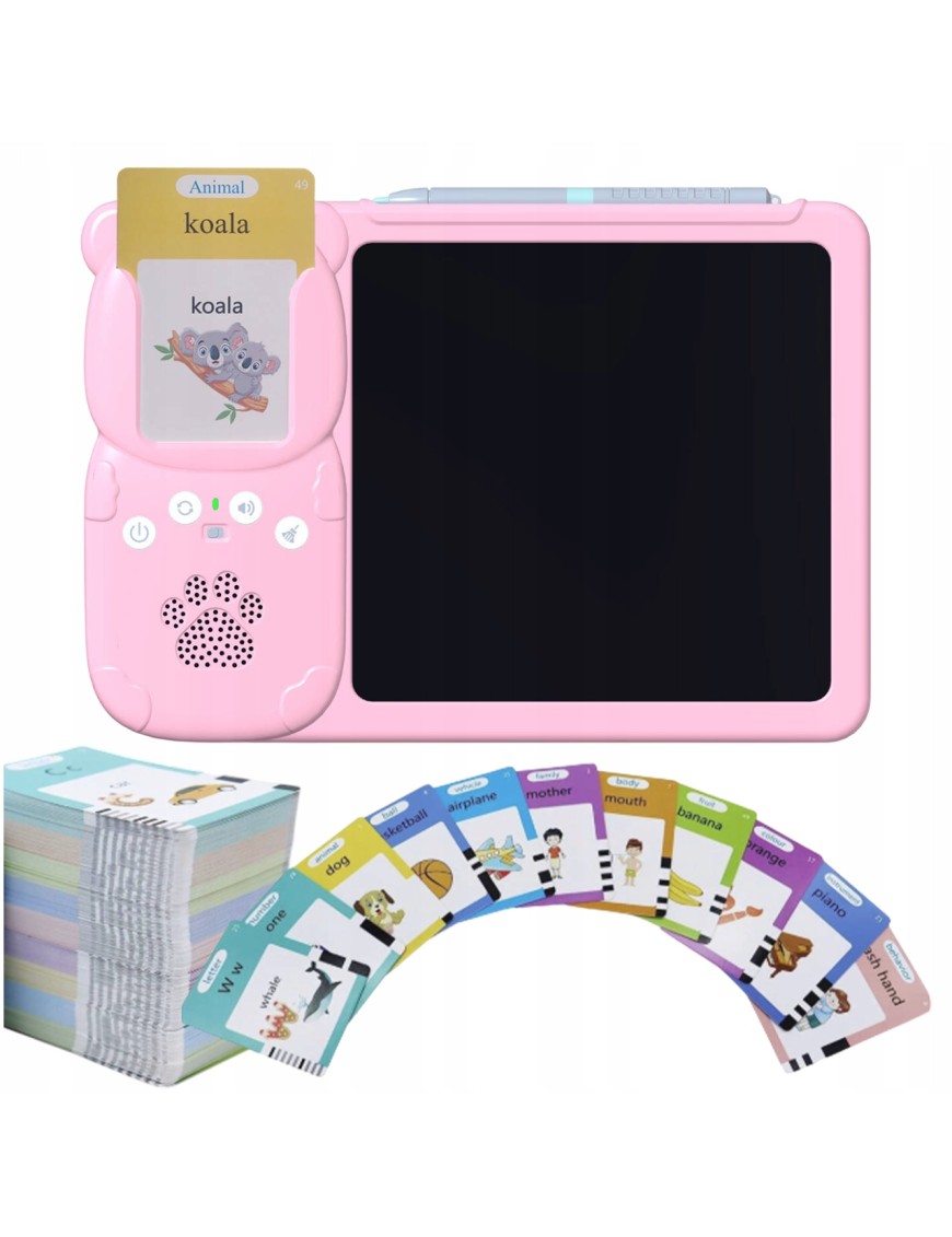 CZYTNIK KART TABLET DO NAUKI ANGIELSKIEGO SŁÓWEK 2W1 112 KART 224 SŁÓWKA