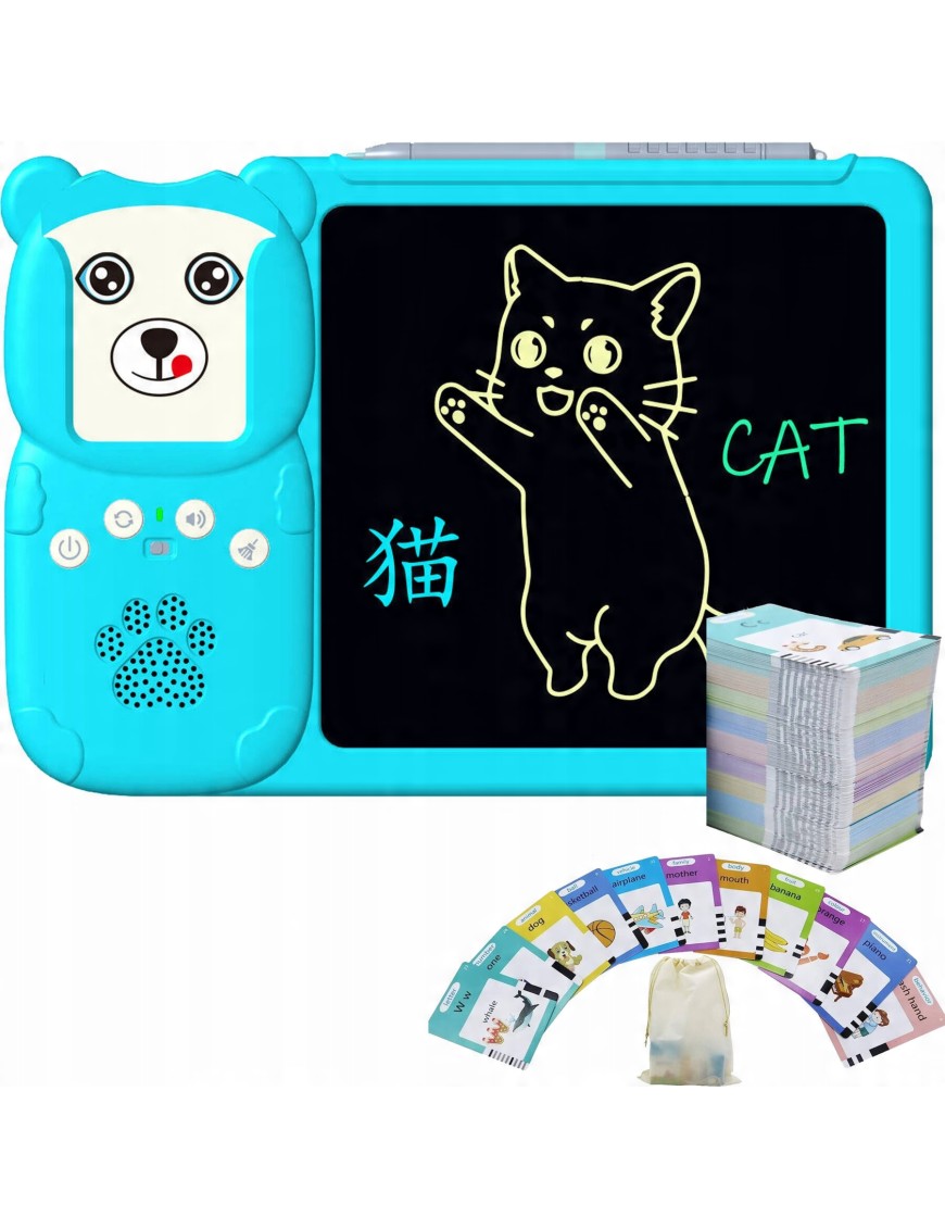 CZYTNIK KART TABLET DO NAUKI ANGIELSKIEGO SŁÓWEK 2W1 112 KART 224 SŁÓWKA