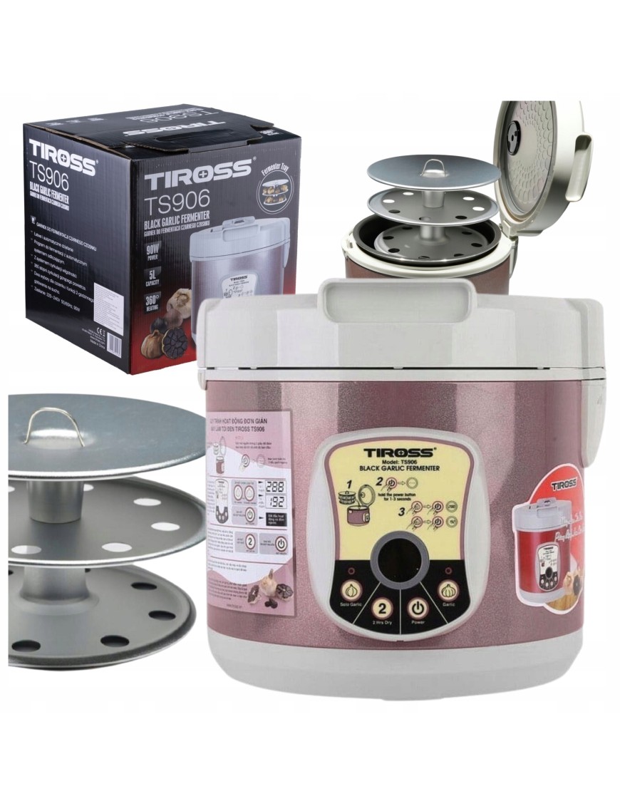 NOWOŚĆ GARNEK DO FERMENTACJI CZARNEGO CZOSNKU TIROSS 2 TRYBY 5L TS906