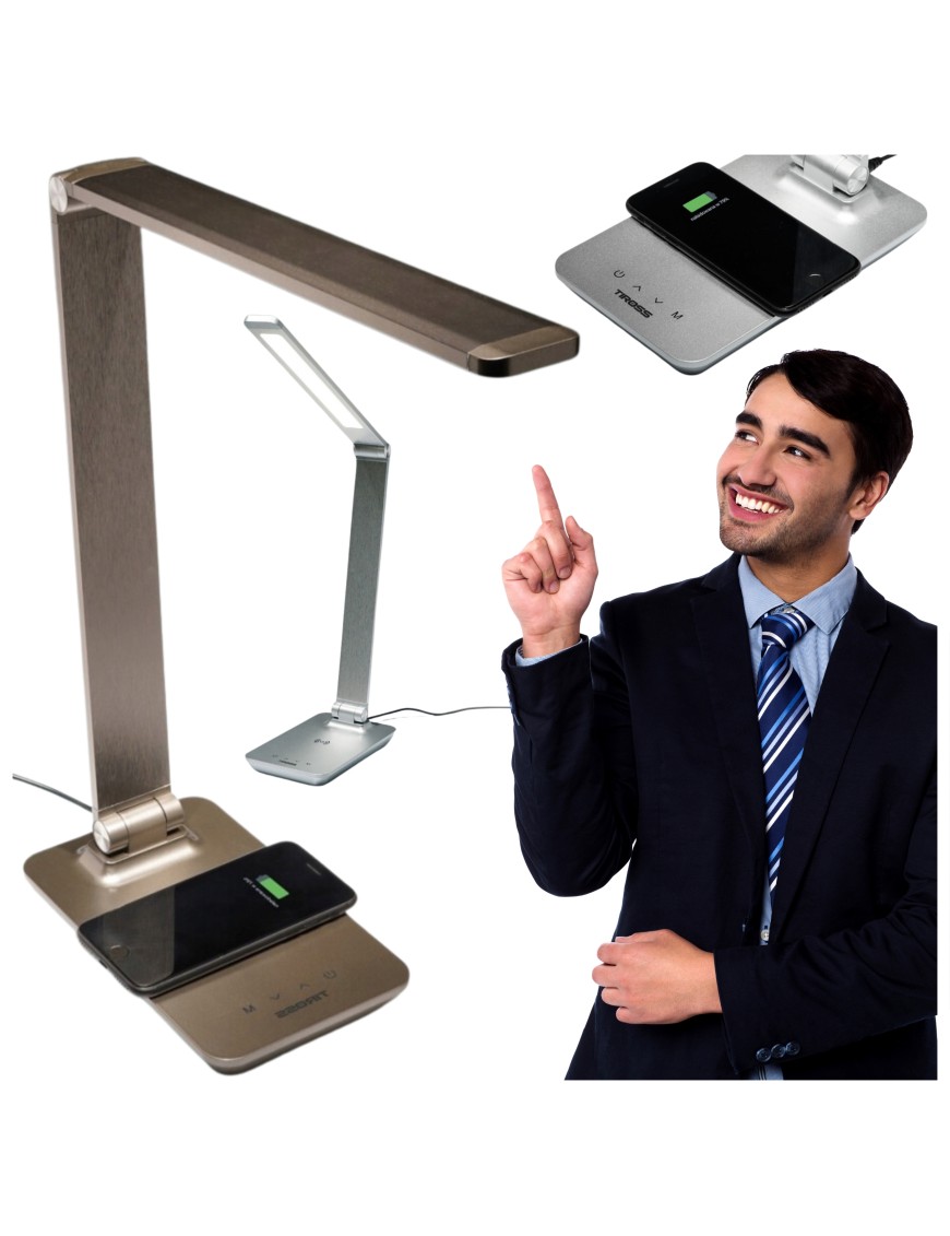 LAMPA BIURKOWA Z BEZPRZEWODOWĄ ŁADOWARKĄ 10W 580LM TS1815