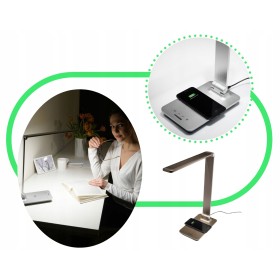 LAMPA BIURKOWA Z BEZPRZEWODOWĄ ŁADOWARKĄ 10W 580LM TS1815