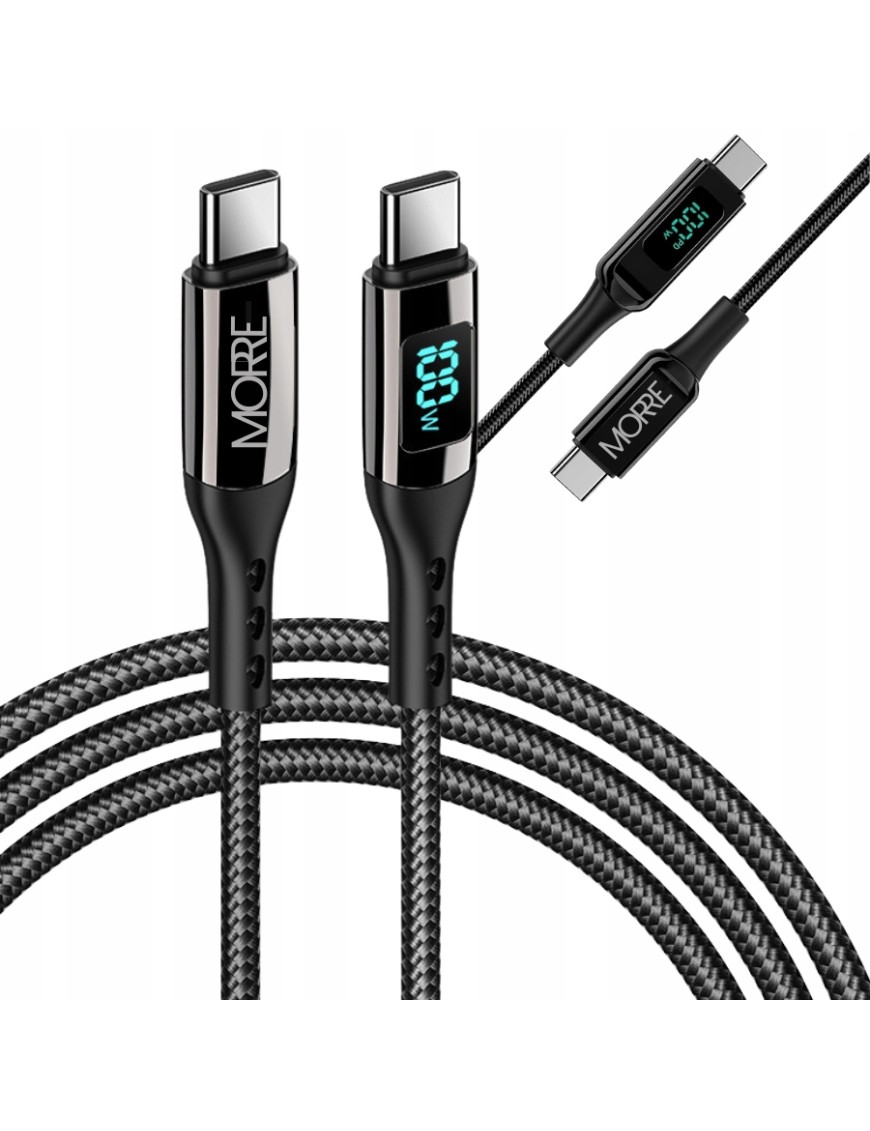 Kabel do ładowania USB-C 100W 1.5m LCD PD QC 3.0 5A laptop telefon dane