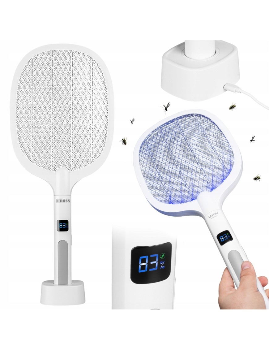 ŁAPKA PUŁAPKA OWADOBÓJCZA LAMPA UV NA MUCHY KOMARY ELEKTRYCZNA 2W1 1800mAh