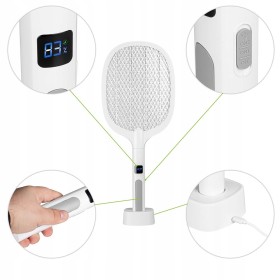 ŁAPKA PUŁAPKA OWADOBÓJCZA LAMPA UV NA MUCHY KOMARY ELEKTRYCZNA 2W1 1800mAh