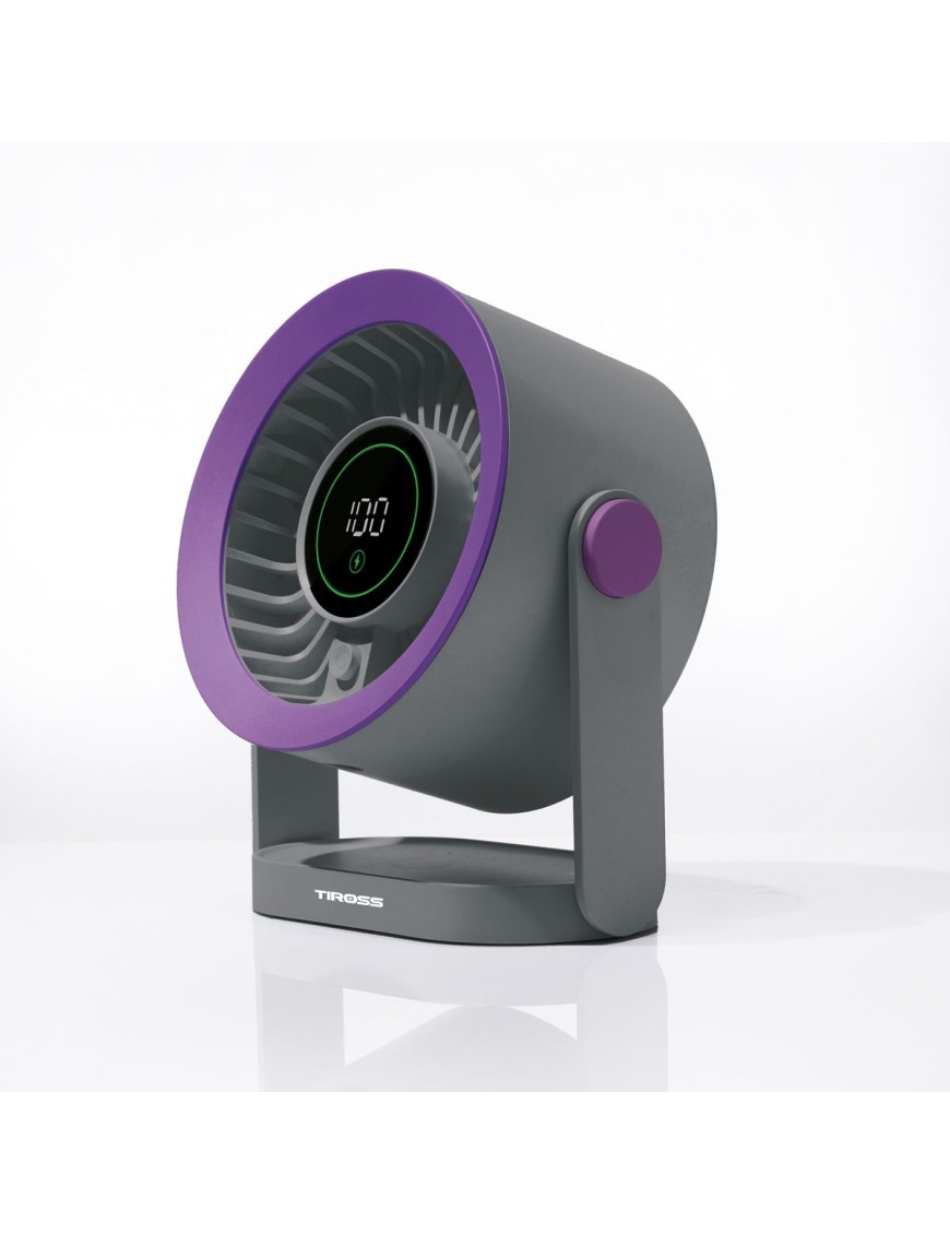 WIATRAK biurkowy USB-C mini wentylator stołowy cichy mocny LCD przewodu