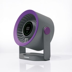 WIATRAK biurkowy USB-C mini wentylator cichy mocny LCD WIATRACZEK fioletowy