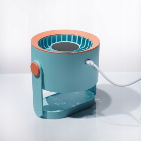 WIATRAK biurkowy USB-C mini wentylator cichy mocny LCD WIATRACZEK fioletowy