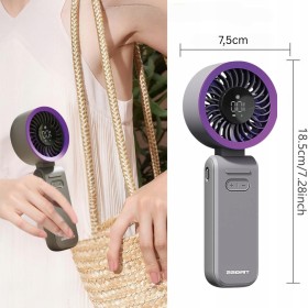 PRZENOŚNY WIATRAK MINI WENTYLATOR BIURKOWY CICHY RĘCZNY 3600mAh 100 trybu