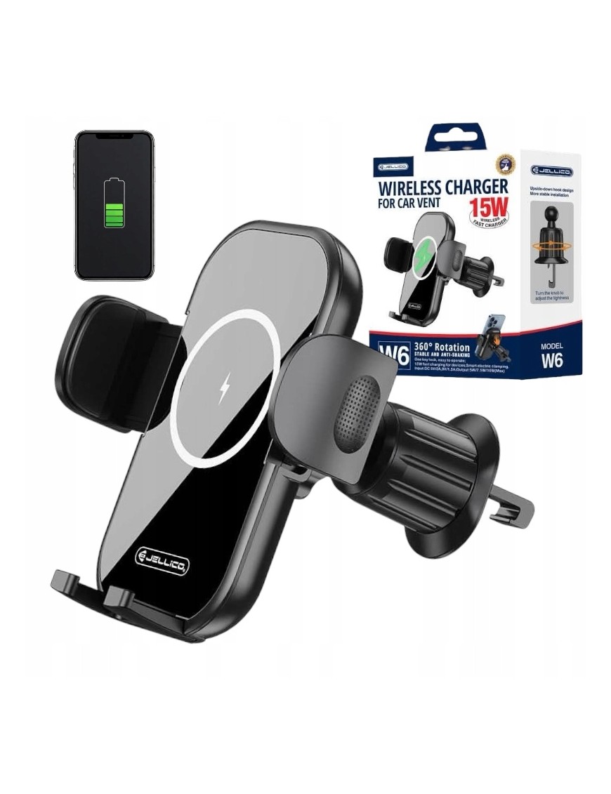 Uchwyt na Telefon do Samochodu Magnetyczny Samochodowy Ładowanie Czarny