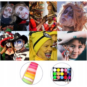 FARBY DO TWARZY ZMYWALNE FARBKI DO MALOWANIA CIAŁA ZESTAW 15 KOLORÓW DZIEC