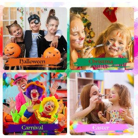 FARBY DO TWARZY ZMYWALNE FARBKI DO MALOWANIA CIAŁA ZESTAW 15 KOLORÓW DZIEC