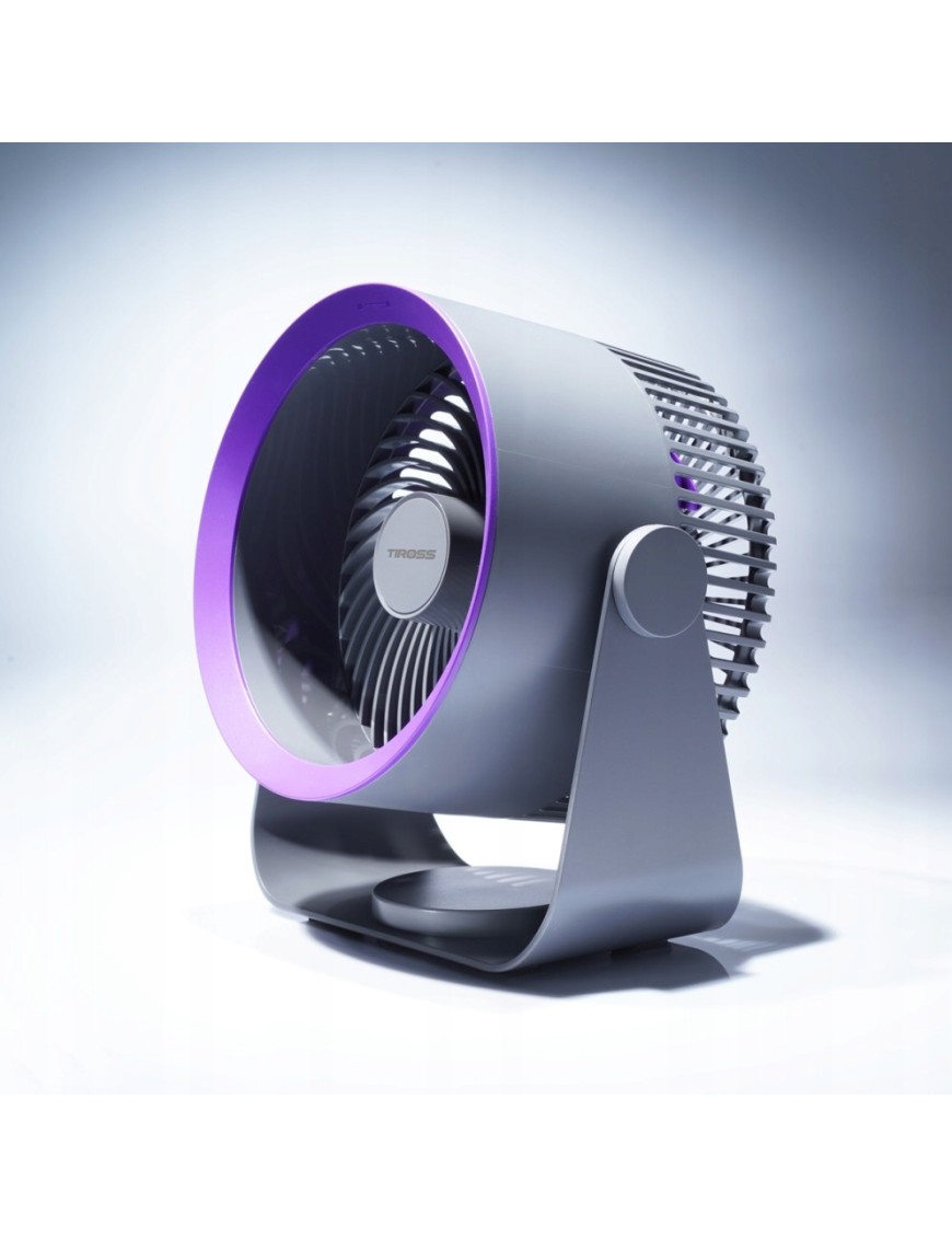 Wentylator stołowy Tiross Ścienny biurkowy wentylator akumulatorowy czarny