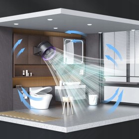 Wentylator stołowy Tiross Ścienny biurkowy wentylator akumulatorowy czarny